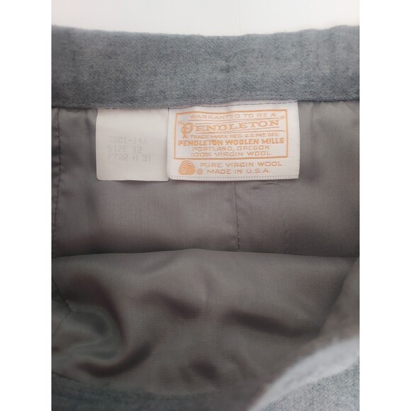 Vintage 1990s Ladies Gray Pendleton Wool Lined Skirt Size 12 Midi Professional - Picture 2 of 8